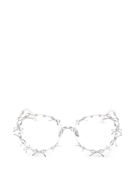  Yvmin Bow Round-frame Sunglasses - Silver 