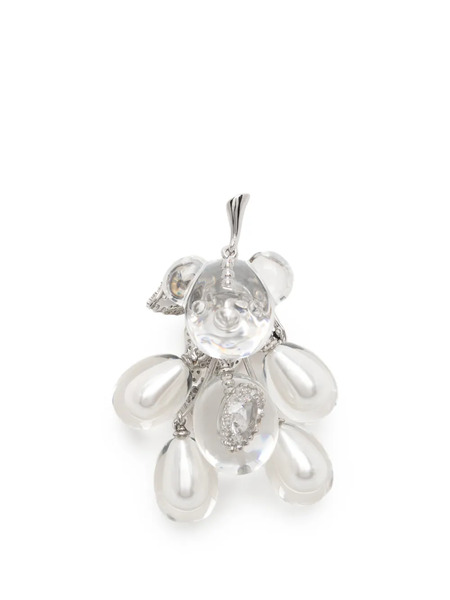  Yvmin Teddy Bear Drop Earring - Silver 