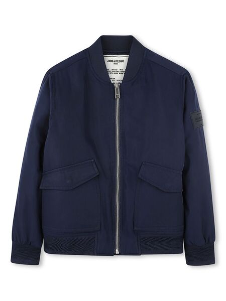  Zadig & Voltaire Kids Logo-patch Bomber Jacket - Blue 