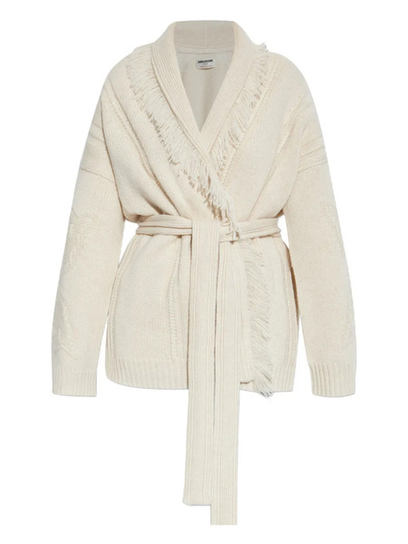  Zadig&voltaire Fringed Belted Cardigan - Neutrals 