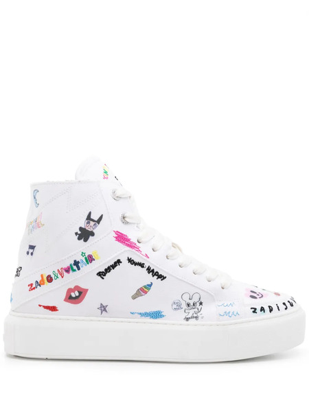  Zadig&voltaire High Flash Flatform Sneakers - White 