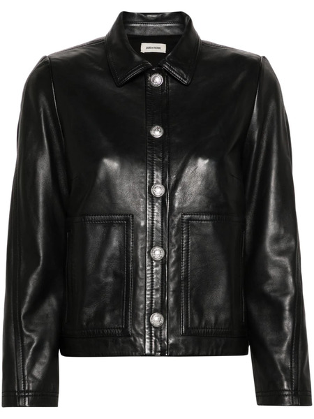  Zadig&voltaire Litchi Leather Jacket - Black 