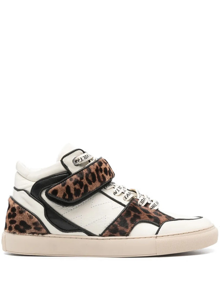  Zadig&voltaire Mid Flash Leopard-effect Sneakers - Neutrals 