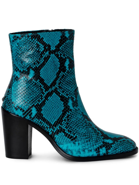  Zadig&voltaire Preiser 85mm Snakeskin-effect Ankle Boots - Blue 