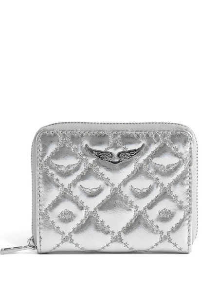  Zadig&voltaire Quilted Leather Zip Wallet - Silver 