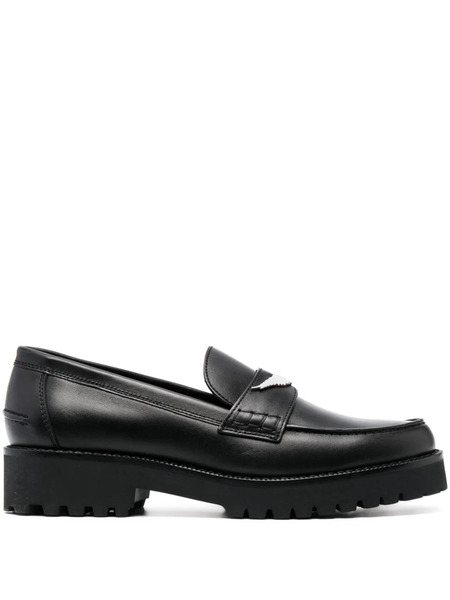  Zadig&voltaire Wings-plaque Leather Loafers - Black 