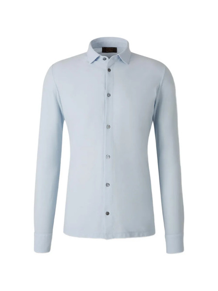  Zanone Buttoned Long-sleeve Shirt - Blue 