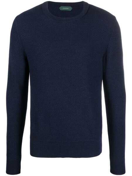  Zanone Fine Knit Wool Jumper - Blue 