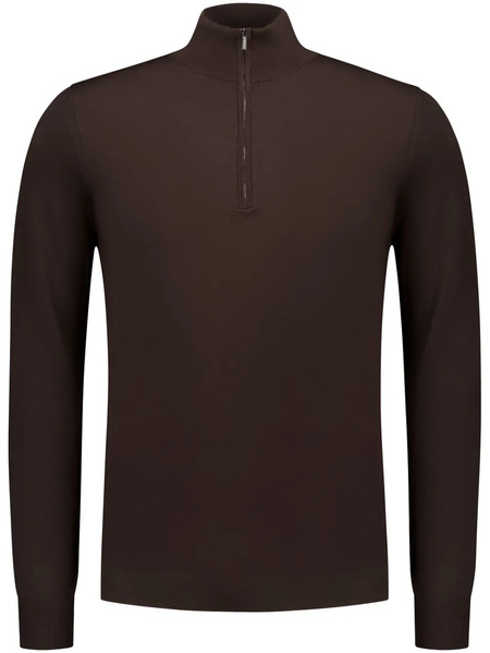  Zanone Half-zip Sweater - Brown 