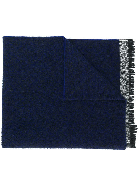  Zanone Herringbone Scarf - Blue 