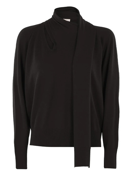  Zanone Neck-tie Sweater - Black 