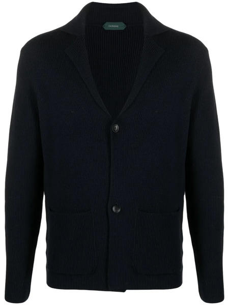  Zanone Notched-lapels Virgin-wool Blazer - Blue 