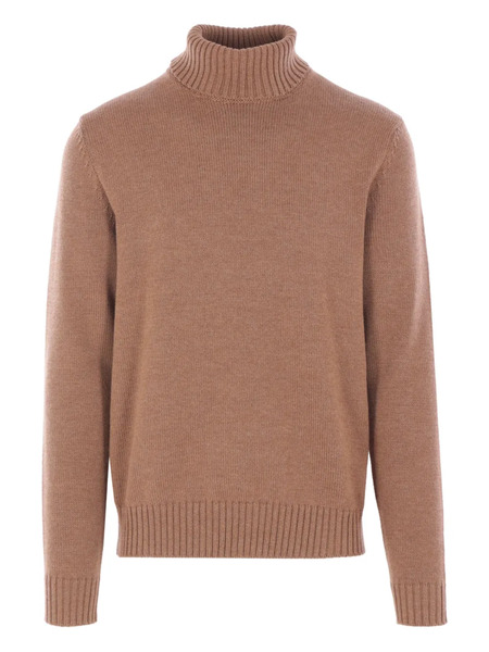  Zanone Ribbed High-neck Sweater - Brown 