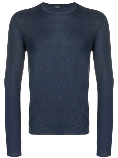  Zanone Round Neck Jumper - Blue 