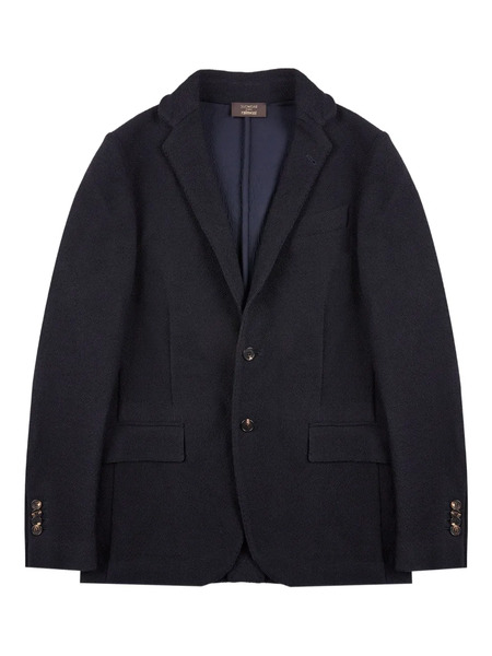  Zanone Single-breasted Wool Blazer - Blue 