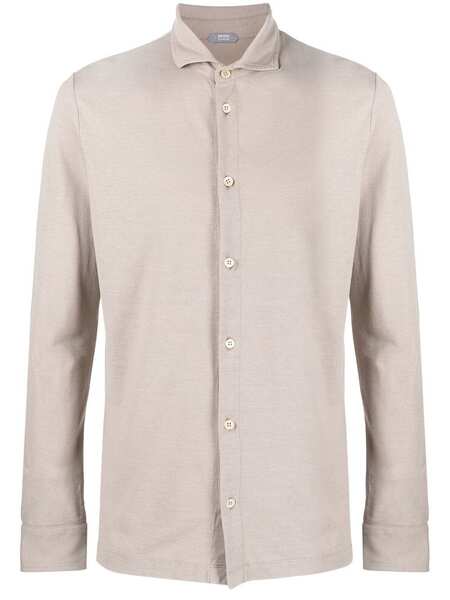  Zanone Slim-cut Button-down Shirt - Neutrals 
