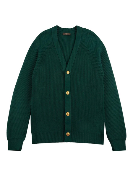  Zanone V-neck Button Cardigan - Green 
