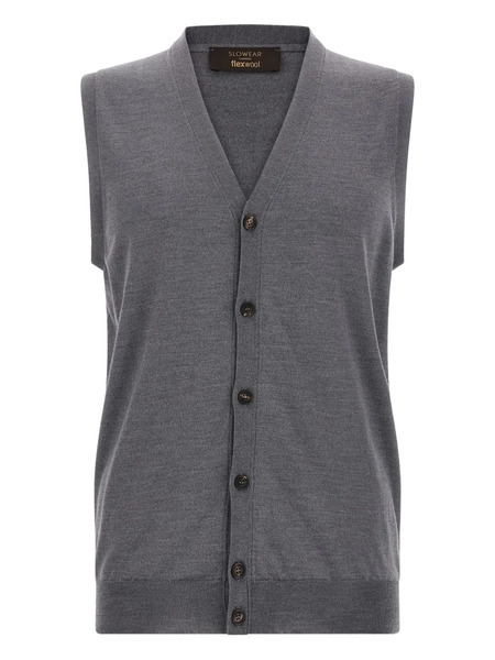  Zanone V-neck Vest - Grey 