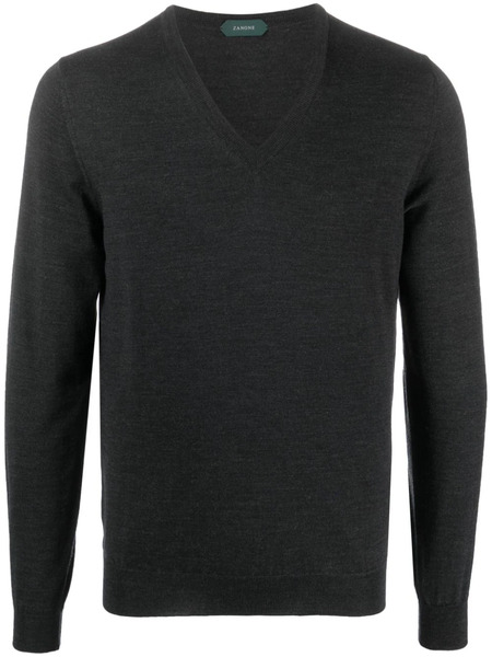  Zanone V-neck Virgin-wool Jumper - Grey 