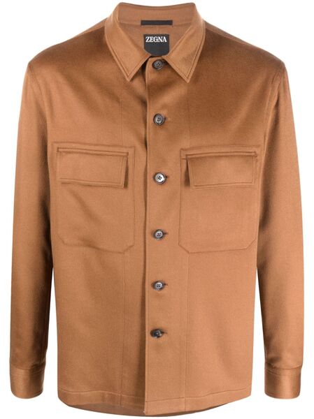 Zegna Alba Oasi Shirt Jacket - Brown 