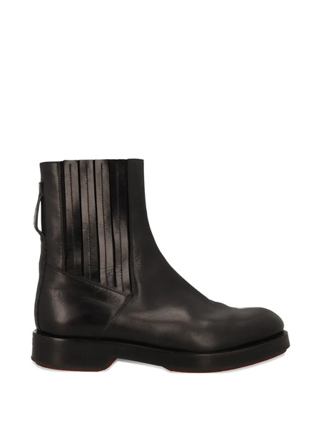  Zegna Ankle Leather Chelsea Boots - Black 