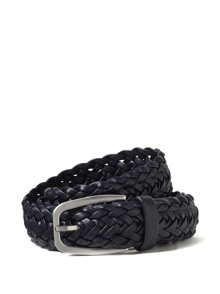  Zegna Braided Leather Belt - Blue 