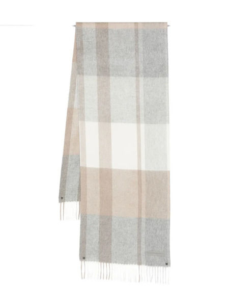 Zegna Checked Fringed Scarf - Neutrals 