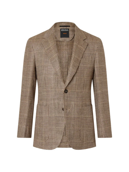  Zegna Checked-pattern Blazer - Brown 