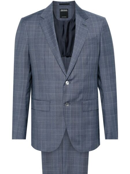  Zegna Checked Single-breasted Suit - Blue 