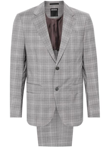  Zegna Checked Single-breasted Suit - Grey 