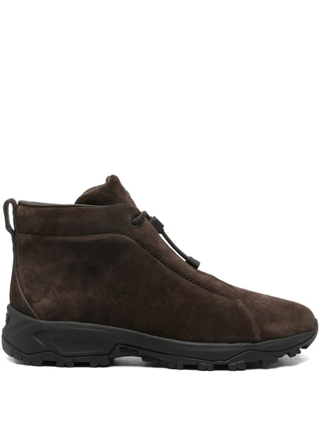  Zegna Drawstring Suede Sneakers - Brown 