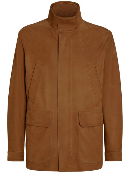 Zegna Elements Vetta Suede Jacket - Brown 
