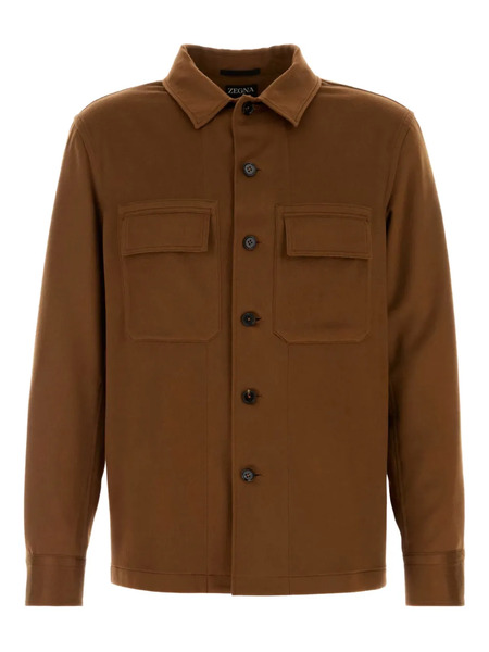  Zegna Flap-pockets Shirt - Brown 