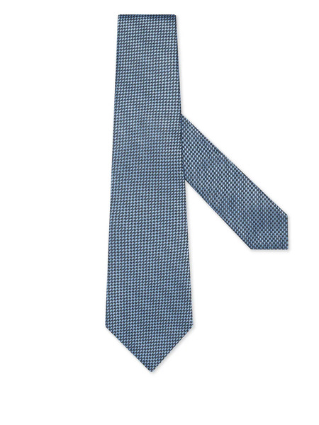  Zegna Geometric-pattern Silk Tie - Blue 