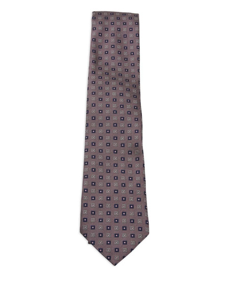  Zegna Geometric-patterned Tie - Pi1 Light Pink 