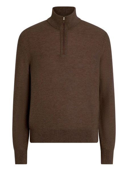  Zegna Half-zip Cashmere Sweater - Brown 