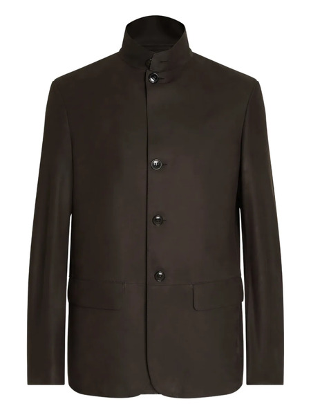  Zegna Il Conte Calf-leather Jacket - Brown 