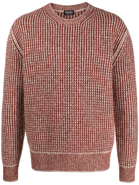  Zegna Jacquard-knit Cashmere Jumper - Red 