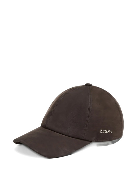  Zegna Leather Baseball Cap - Brown 