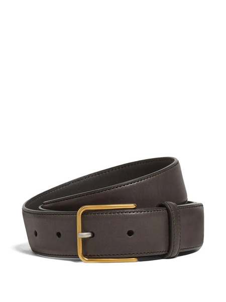  Zegna Leather Buckle Belt - Brown 