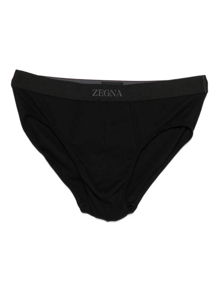  Zegna Logo-waistband Briefs - Black 