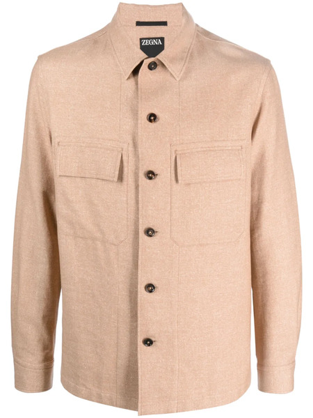  Zegna Long-sleeve Cashmere Jacket - Brown 