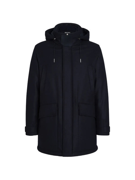  Zegna Merino-wool Hooded Jacket - Blue 