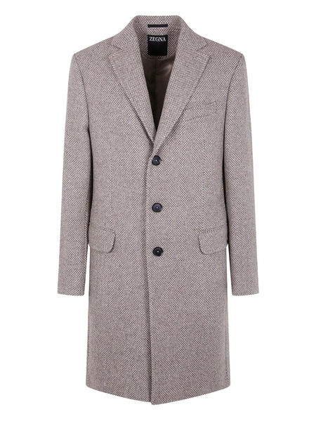  Zegna Notched-lapel Wool Coat - Neutrals 
