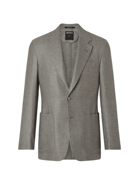  Zegna Patterned Notched Jacket - Grey 