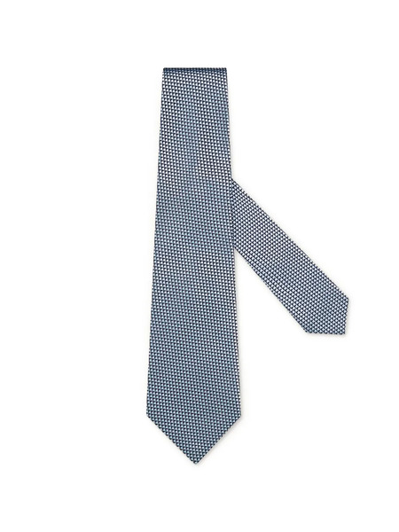  Zegna Patterned Silk Tie - Blue 