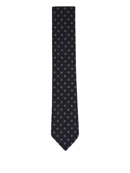  Zegna Patterned Tie - Black 