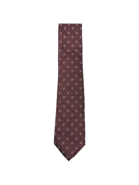  Zegna Patterned Tie - Red 