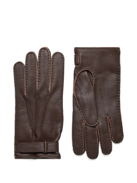  Zegna Peccary-leather Gloves - Brown 