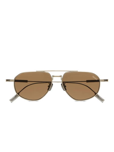  Zegna Pilot-frame Sunglasses - Gold 